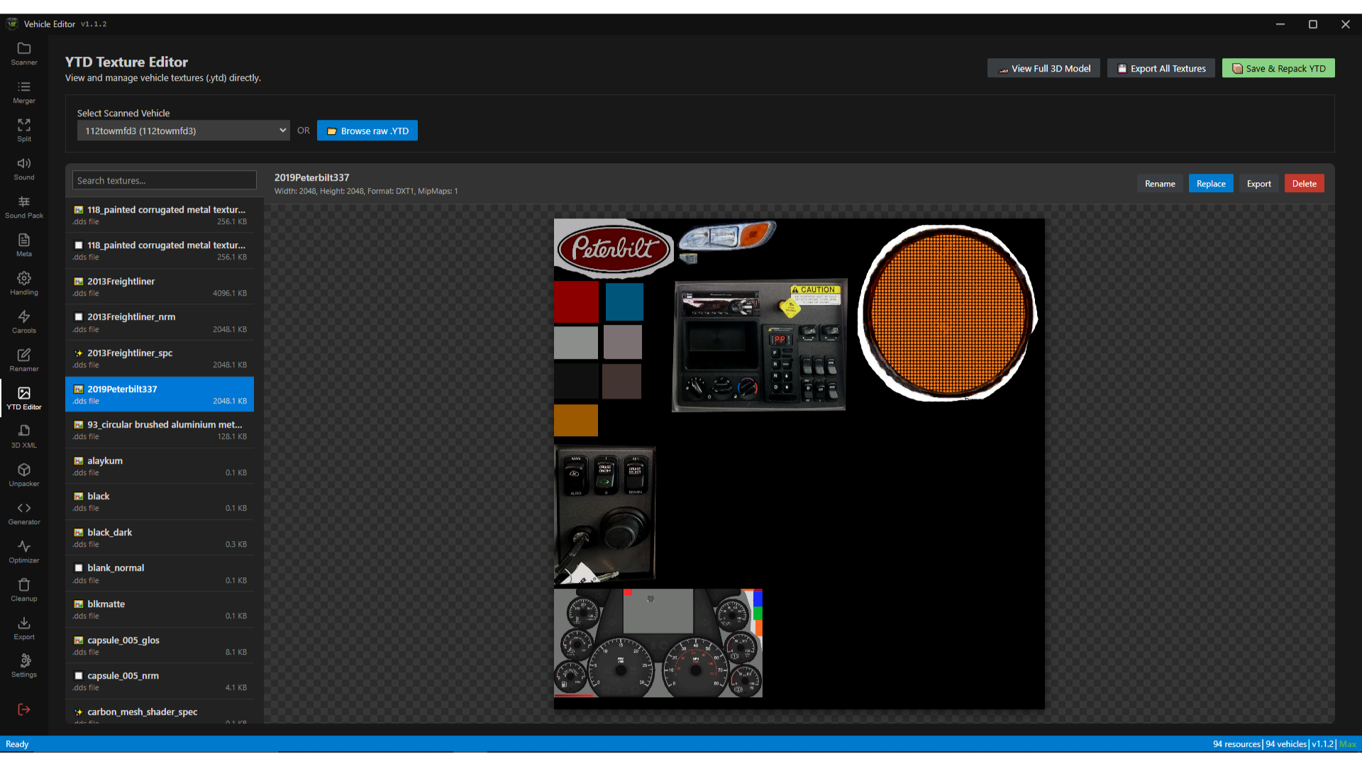 Vehicle Editor YTD Texture Editor